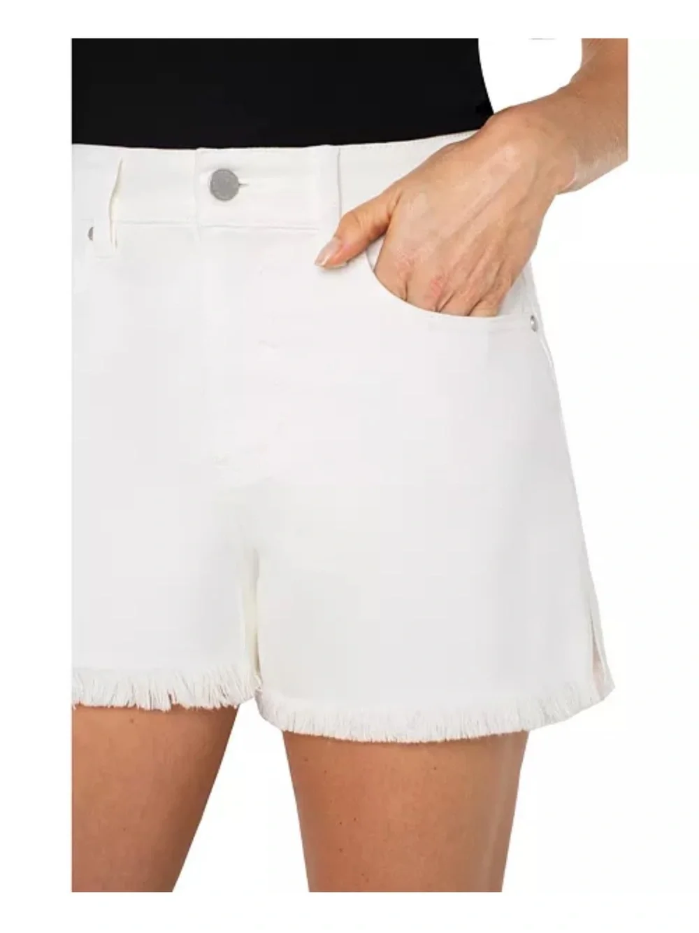 Liverpool Los Angeles High Rise A-Line Fray Hem Denim Shorts Size 8